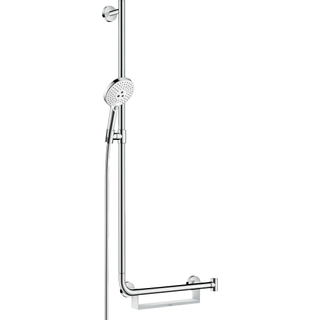 Hansgrohe Raindance select s 120 glijstangset ecosmart comfort 110 links chroom wit