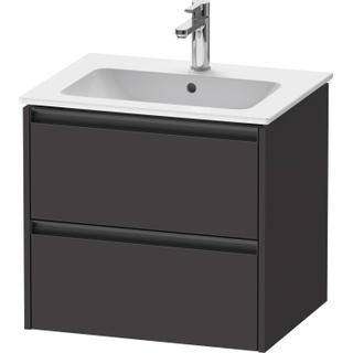 Duravit Ketho 2 wastafelonderbouwkast met 2 laden 61x48x55cm met grepen antraciet grafiet supermat