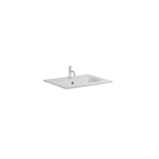 Crosswater Glide II Wastafel inbouw - kraangat - 50x45x1cm - glas - wit