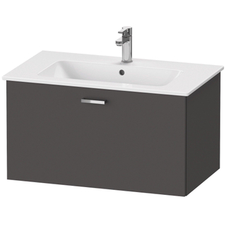 Duravit XBase Wastafelonderkast 80x47.5x44cm 1 lade Standaard greep met softclose spaanplaat Grafiet Mat