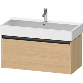 Duravit Ketho 2 wastafelonderbouwkast met 1 lade 98.4x46x44cm met greep antraciet natuur eiken mat