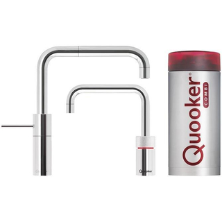 Quooker NL Nordic square kokendwaterkraan opbouw uittrekbare met Combi+ reservoir Chroom