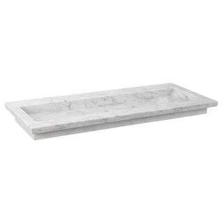 Forzalaqua Nova wastafel 100.5x51.5x9.5cm Rechthoek 0 kraangaten Natuursteen Carrara gepolijst