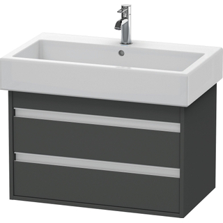 Duravit Ketho Wastafelonderkast 75x44x48cm Standaard greep met softclose spaanplaat Grafiet Mat