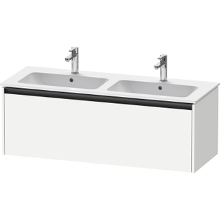 Duravit Ketho 2 wastafelonderbouwkast met 1 lade voor dubbele wastafel 128x48x44cm met greep antraciet wit mat