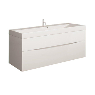 Crosswater Glide II Badmeubelset - 100x45x52cm - 2 lades - greeploos - wastafel ice white - 1 kraangat - glans wit