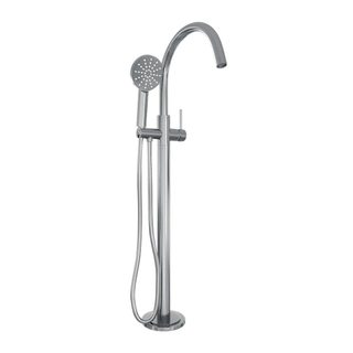 Brauer Chrome Edition Staande Badkraan - handdouche rond 3 standen - 2 gladde knoppen - PVD - chroom