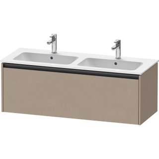 Duravit Ketho 2 wastafelonderbouwkast met 1 lade voor dubbele wastafel 128x48x44cm met greep antraciet Linnen mat