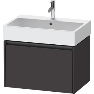 Duravit Ketho 2 wastafelonderbouwkast met 1 lade 68.4x46x44cm met greep antraciet grafiet supermat