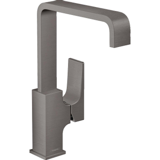 Hansgrohe Metropol wastafelkraan 230 met push open waste m. 120° draaibare uitloop 16.5cm brushed black chroom