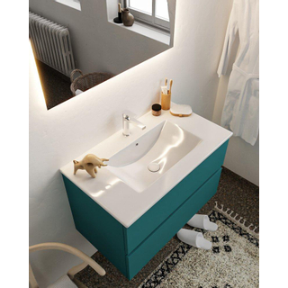 MONDIAZ VICA Badkamermeubelset - 80cm - 2 lades - wasbak Denia midden - 1 kraangat - solid surface smag