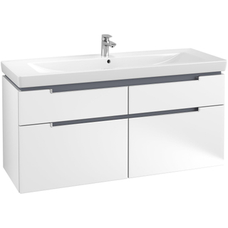 Villeroy & Boch Subway 2.0 wastafelonderkast 128.7x59cm 4 lades Wit mat