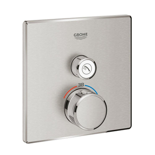 Grohe Grohtherm SmartControl Inbouwthermostaat - 2 knoppen - vierkant - supersteel