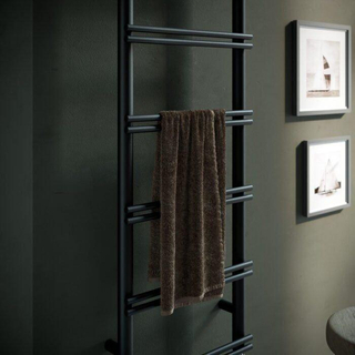 Instamat Emma Badkamerradiator 159.2x40cm 2 Aansl. ½'' Incl. Wandconsoles Zwart mat