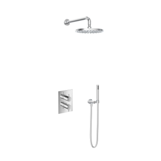 Hotbath Get Together IBS2A Regendoucheset inbouw - 35cm wandarm - 25cm ronde hoofddouche - staafhanddouche - chroom