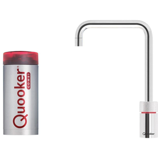 Quooker NL Nordic square kokendwaterkraan opbouw uitloop draaibaar met Combi reservoir Chroom OUTLETSTORE