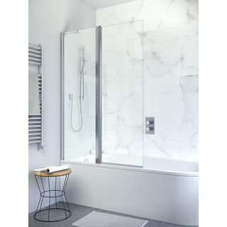 Crosswater Design New badwand 2 delig 106x150cm zilver profiel helder glas