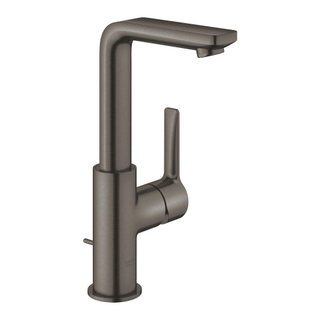 GROHE Lineare waterbesparende wastafelkraan l-size met waste met draaibare gegoten uitloop brushed hard graphite