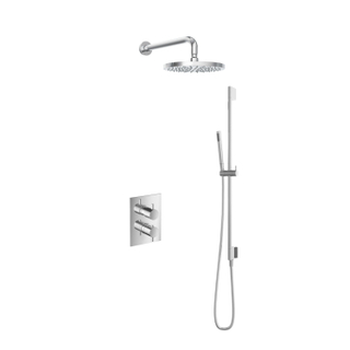 Hotbath Get Together IBS2A Regendoucheset inbouw - 35cm wandarm - 25cm ronde hoofddouche - staafhanddouche glijstang - chroom