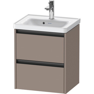 Duravit Ketho 2 wastafelonderbouwkast met 2 laden 48.4x37.5x54.9cm met grepen antraciet basalt mat