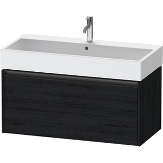 Duravit Ketho 2 wastafelonderbouwkast met 1 lade 98.4x46x44cm met greep antraciet eiken zwart mat