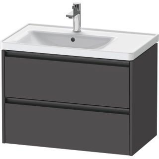 Duravit Ketho 2 wastafelonderbouwkast met 2 laden voor waskom links 78.4x45.5x54.9cm met grepen antraciet grafiet mat