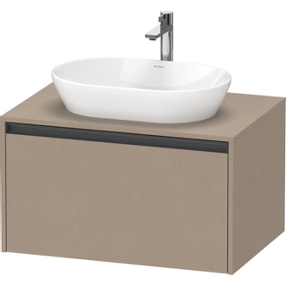 Duravit Ketho 2 wastafelonderbouwkast incl. consoleplaat met 1 lade 80x55x45.9cm met handgreep antraciet Linnen mat