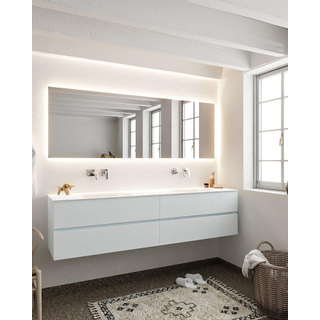 MONDIAZ VICA Badkamermeubelset - 200cm - 4 lades - wasbak Cloud dubbel - 0 kraangaten - solid surface clay