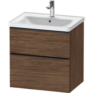 Duravit D-Neo wastafelonderkast 63.4x62.5x45.2cm 2 lades Noten (donker) Mat