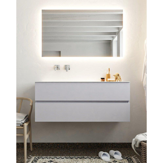 MONDIAZ VICA Badkamermeubelset - 120cm - 2 lades - wasbak Cloud links - 0 kraangaten - solid surface cale