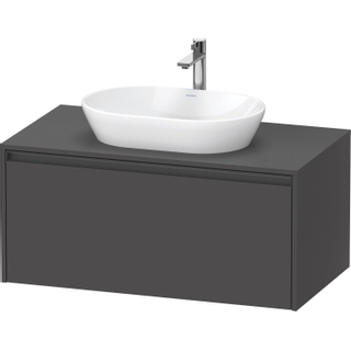 Duravit Ketho 2 wastafelonderbouwkast incl. consoleplaat met 1 lade 100x55x45.9cm met handgreep antraciet grafiet mat