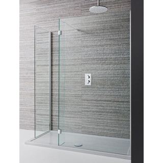 Crosswater Design New inloopdouche met hoekpaneel 90x195cm zilver profiel helder glas