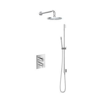 Hotbath Get Together IBS2A Regendoucheset inbouw - 35cm wandarm - 20cm ronde hoofddouche - staafhanddouche glijstang - chroom