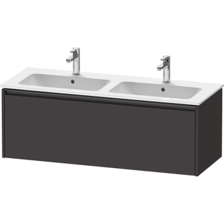 Duravit Ketho 2 wastafelonderbouwkast met 1 lade voor dubbele wastafel 128x48x44cm met greep antraciet grafiet supermat