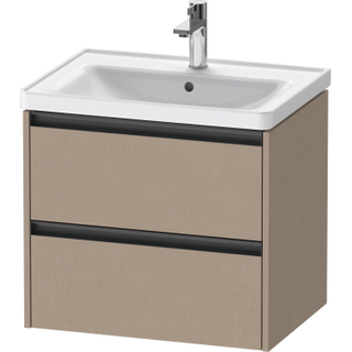 Duravit Ketho 2 wastafelonderbouwkast met 2 laden 63.4x45.5x54.9cm met grepen antraciet Linnen mat