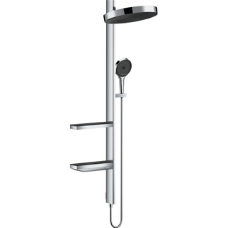 Hansgrohe Rainfinity PowderRain 360 1jet showerpipe: zonder douchethermostaat met hoofd- en handdouche, doucheslang + planchetten chroom