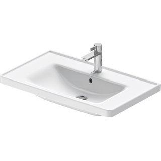 Duravit D-Neo wastafel met wondergliss 80x48x16.5cm 1 kraangat rechthoek Keramiek Wit