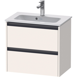 Duravit Ketho 2 wastafelonderbouwkast met 2 laden 61x39x54.9cm met grepen antraciet wit supermat