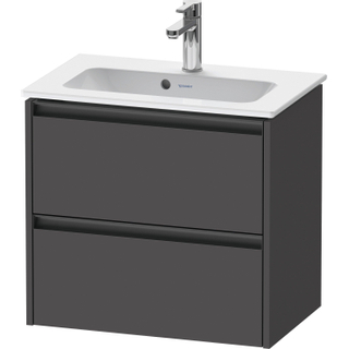 Duravit Ketho 2 wastafelonderbouwkast met 2 laden 61x39x54.9cm met grepen antraciet grafiet mat