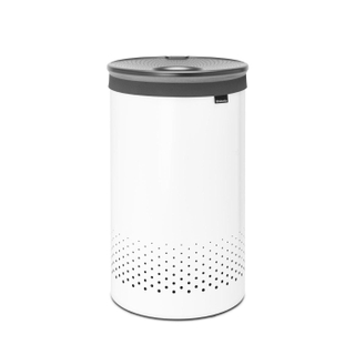 Brabantia wasbox 60 liter met Dark Grey Kunststof deksel en uitneembare waszak white