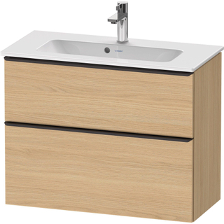 Duravit D-Neo wastafelonderkast 81x62.5x37.2cm 2 lades Natuur eiken Mat