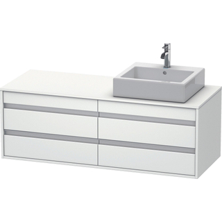 Duravit Ketho Wastafelonderkast 140x55.1x49.6cm Standaard greep met softclose spaanplaat wit Mat