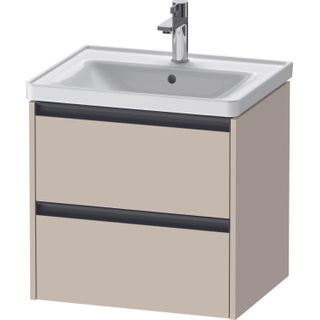 Duravit Ketho 2 wastafelonderbouwkast met 2 laden 58.4x45.5x54.9cm met grepen antraciet taupe supermat