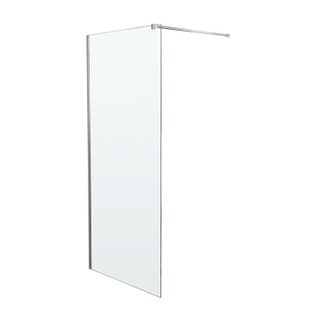 Wiesbaden Slim inloopdouche met RVS profiel en stabilisatiestang 70x200cm 8mm helder glas