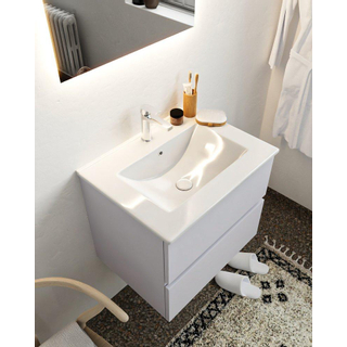 MONDIAZ VICA Badkamermeubelset - 60cm - 2 lades - wasbak Denia midden - 1 kraangat - solid surface cale