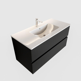 MONDIAZ VICA Badkamermeubelset - 100cm - 2 lades - wasbak Denia midden - 1 kraangat - solid surface urban