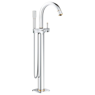 GROHE Grandera Freestander badkraan met omstel met douchehouder met handdouche en doucheslang 125cm chroom/goud