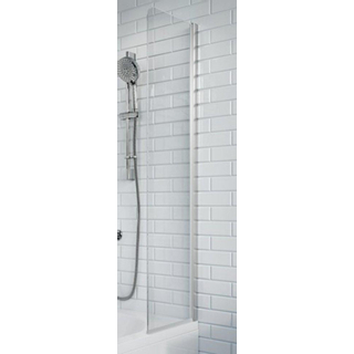 Crosswater Kai badwand 35x128cm met 6mm helder veiligheidsglas links en rechts zilver