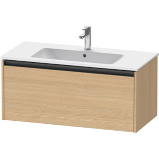 Duravit Ketho 2 wastafelonderbouwkast met 1 lade 101x48x44cm met greep antraciet natuur eiken mat