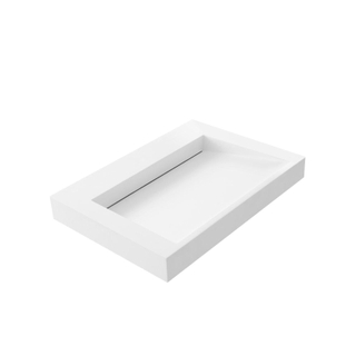 Thebalux Type Glacier wastafel 60x46x8cm 0 kraangaten 1 wasbak Rechthoek solid surface wit mat